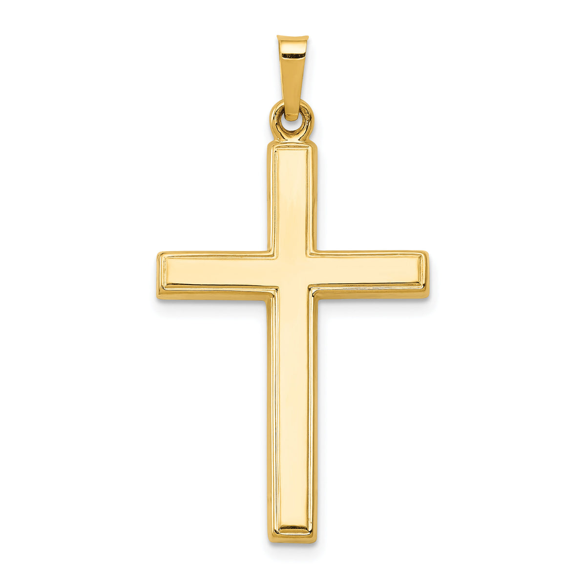 14k Hollow Cross Pendant-XR240