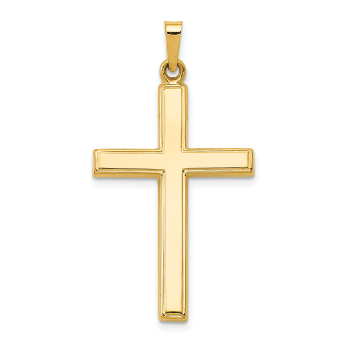 14k Hollow Cross Pendant-XR240
