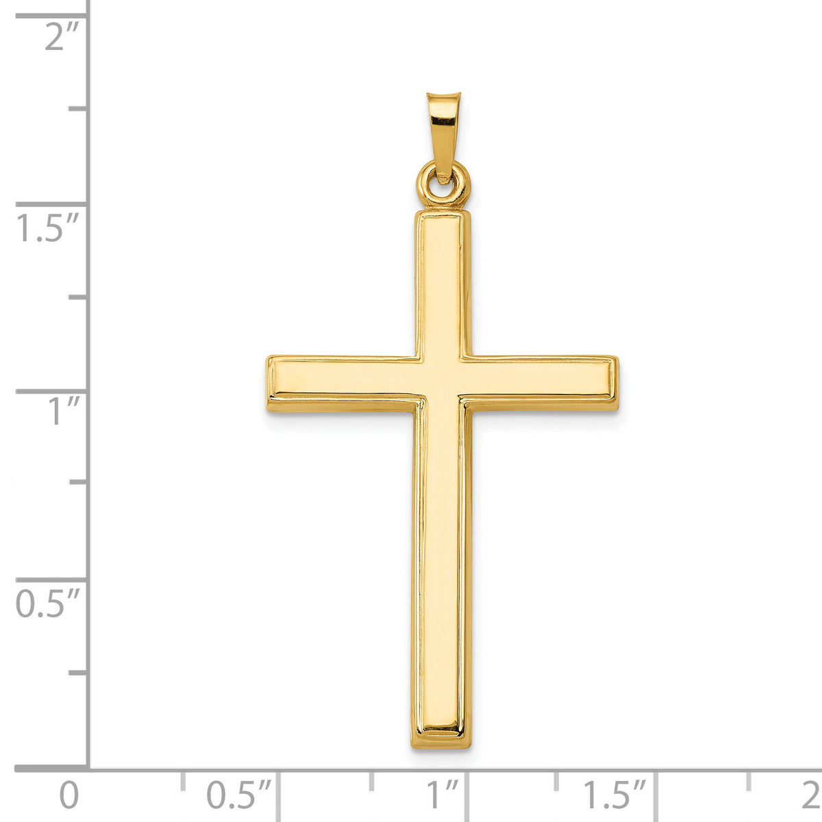 14k Hollow Cross Pendant-XR241