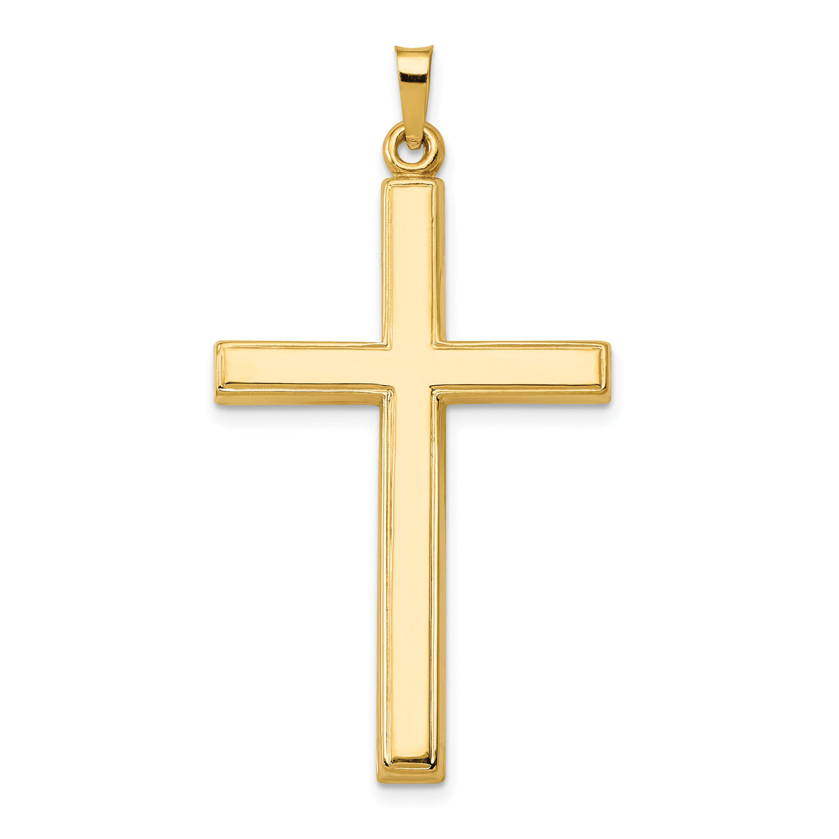 14k Hollow Cross Pendant-XR241