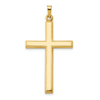 14k Hollow Cross Pendant-XR241