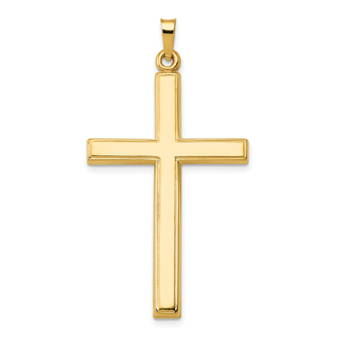 14k Hollow Cross Pendant-XR241