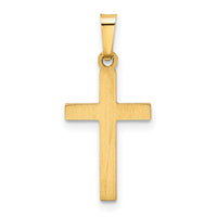 14k Hollow Cross Pendant-XR244