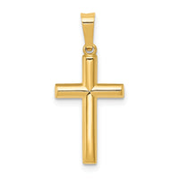 14k Hollow Cross Pendant-XR244