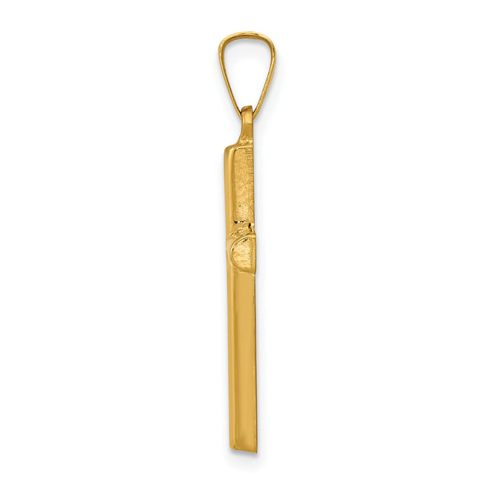 14k Hollow Cross Pendant-XR245