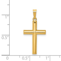 14k Hollow Cross Pendant-XR245