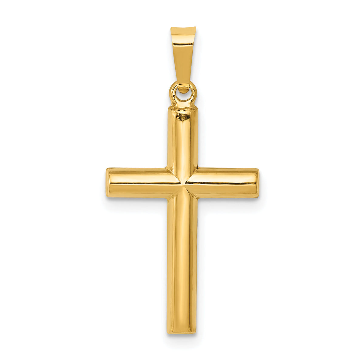 14k Hollow Cross Pendant-XR245