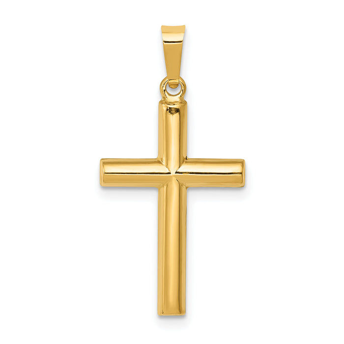 14k Hollow Cross Pendant-XR245