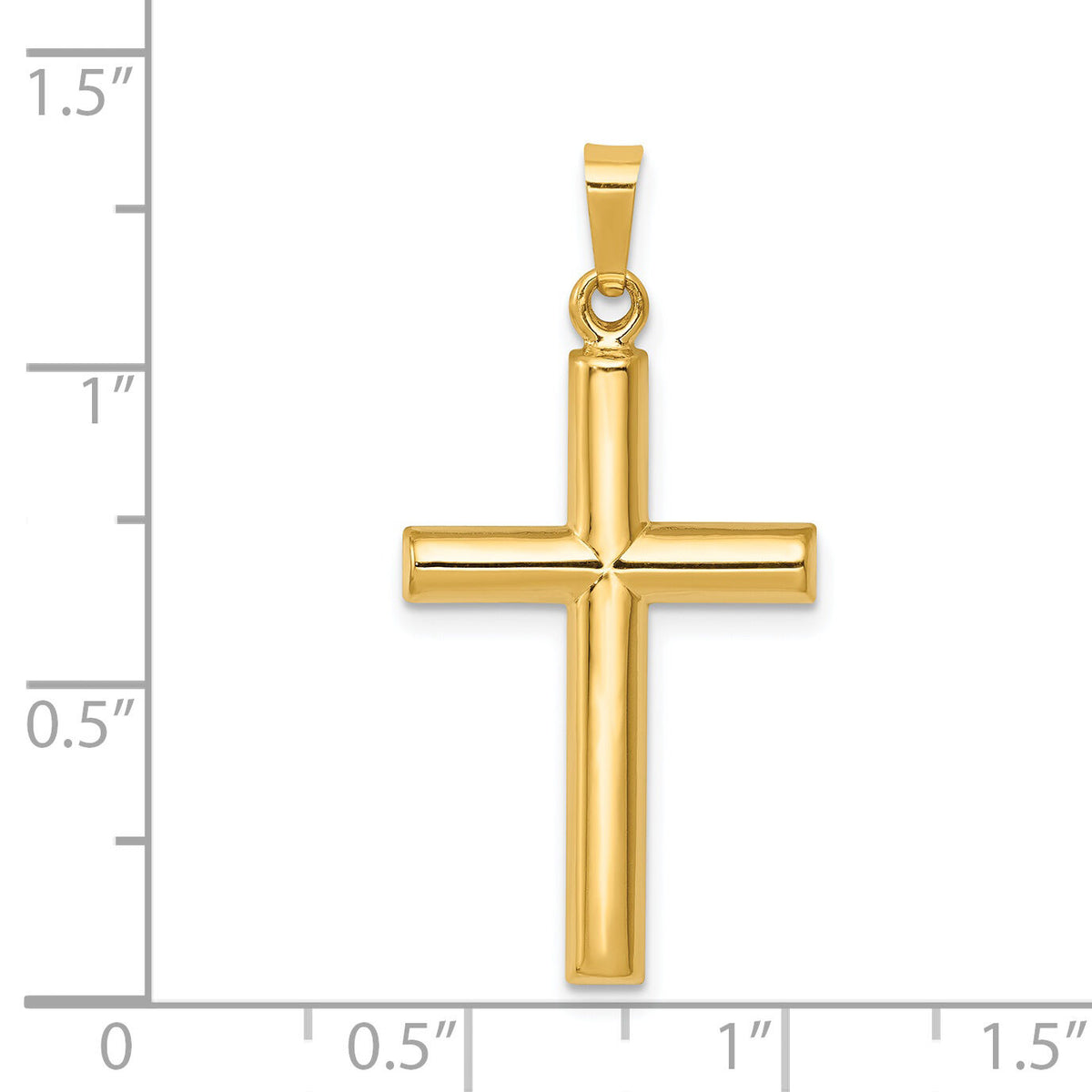 14k Hollow Cross Pendant-XR246