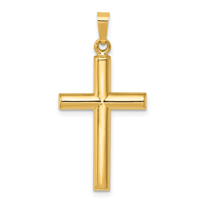 14k Hollow Cross Pendant-XR246