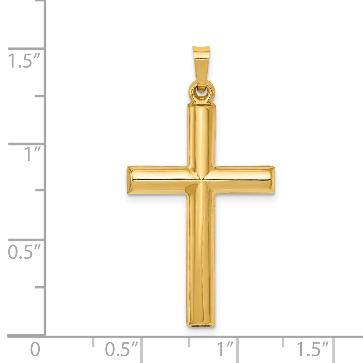 14k Hollow Cross Pendant-XR248