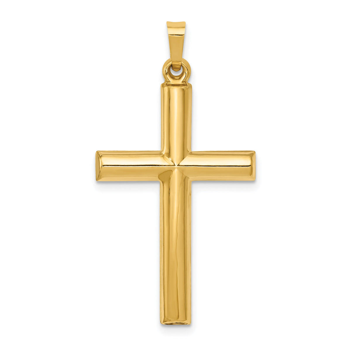 14k Hollow Cross Pendant-XR248