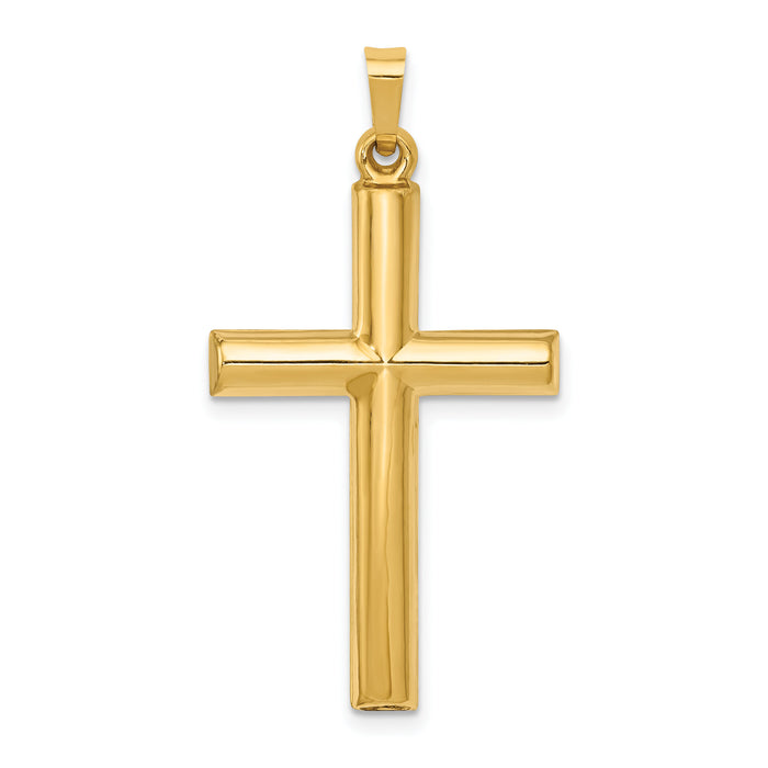 14k Hollow Cross Pendant-XR248
