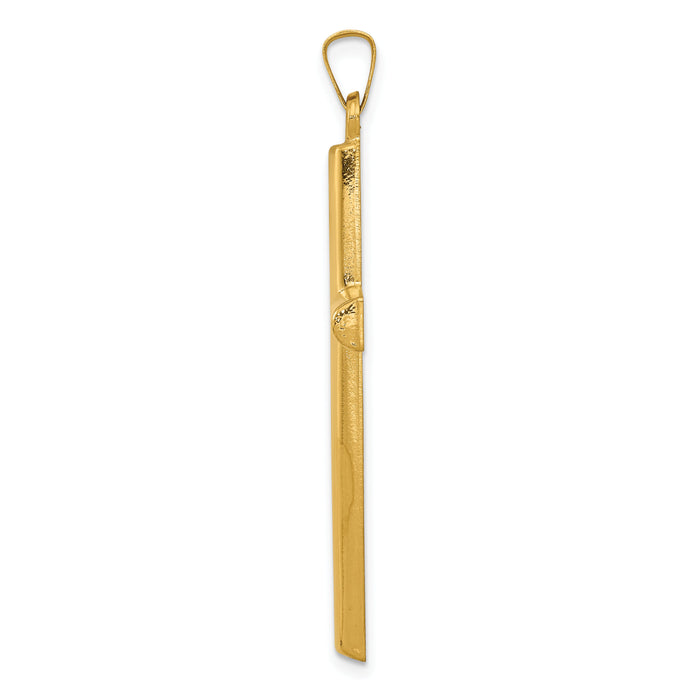 14k Hollow Cross Pendant-XR249