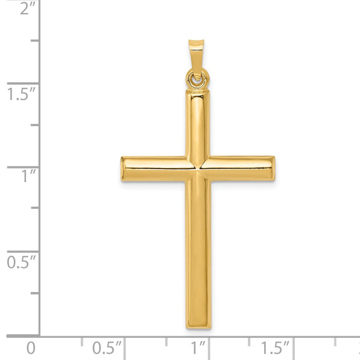 14k Hollow Cross Pendant-XR249