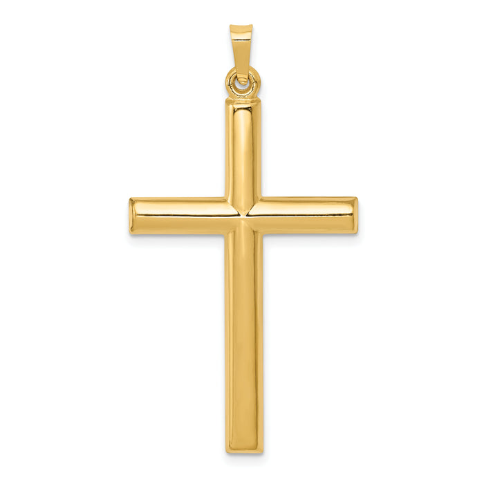 14k Hollow Cross Pendant-XR249