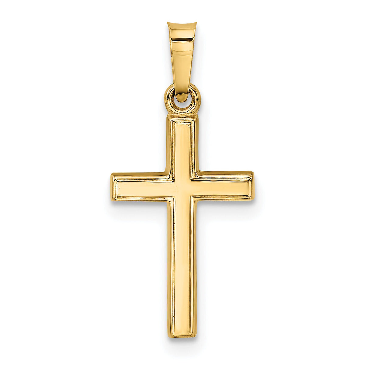 14k Small Hollow Cross Charm-XR256