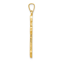 14k Fleur De Lis Cross Pendant-XR261