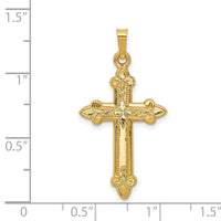 14k Fleur De Lis Cross Pendant-XR261