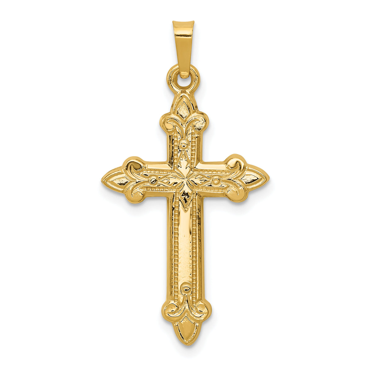 14k Fleur De Lis Cross Pendant-XR261