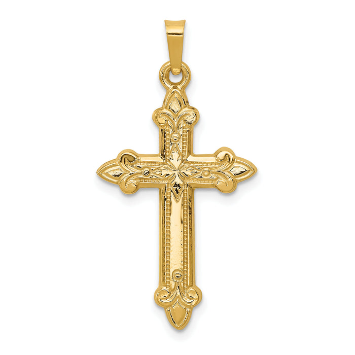 14k Fleur De Lis Cross Pendant-XR261