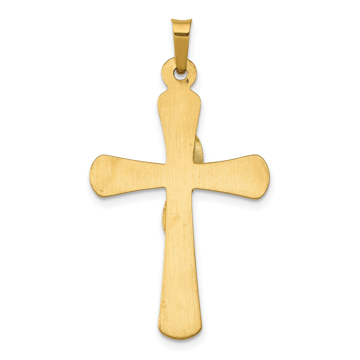 14K Two-Tone Hollow Cross w/Drape Pendant-XR266