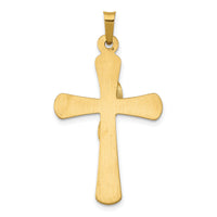 14K Two-Tone Hollow Cross w/Drape Pendant-XR266