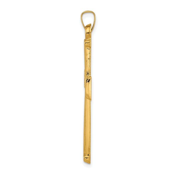 14k Hollow Latin Cross Pendant-XR277