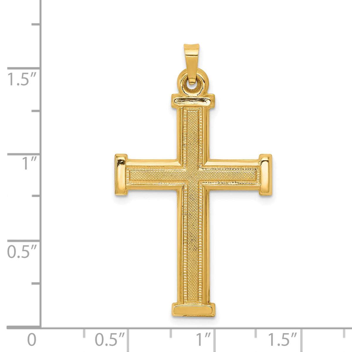14k Hollow Latin Cross Pendant-XR277