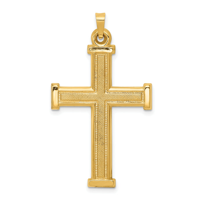 14k Hollow Latin Cross Pendant-XR277