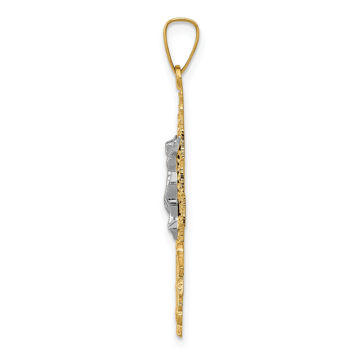14k Two-tone Cara Vaca Crucifix Pendant-XR281