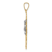 14k Two-tone Cara Vaca Crucifix Pendant-XR281