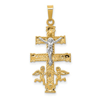 14k Two-tone Cara Vaca Crucifix Pendant-XR281