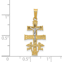 14k Two-tone Cara Vaca Crucifix Pendant-XR284