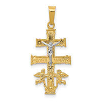 14k Two-tone Cara Vaca Crucifix Pendant-XR284