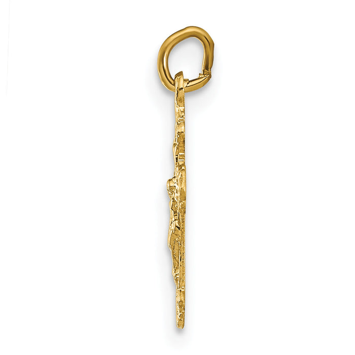 14k INRI Hollow Crucifix Pendant-XR288