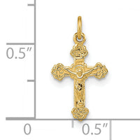 14k INRI Hollow Crucifix Pendant-XR288