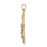 14k Two-tone INRI Hollow Crucifix Pendant-XR290