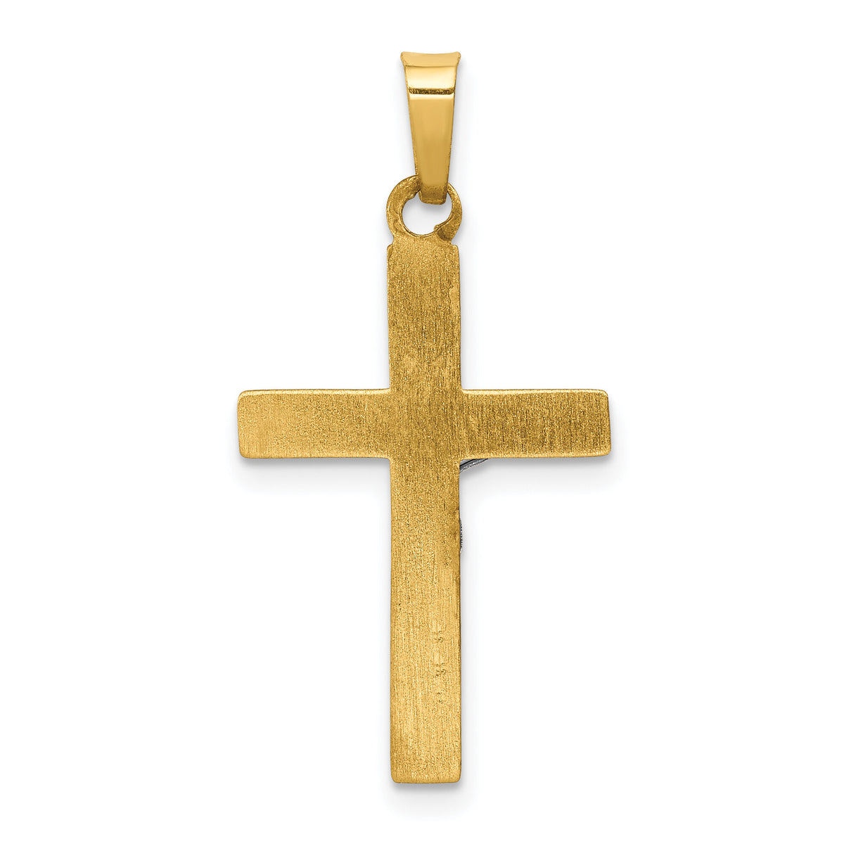 14k Two-tone INRI Hollow Crucifix Pendant-XR293