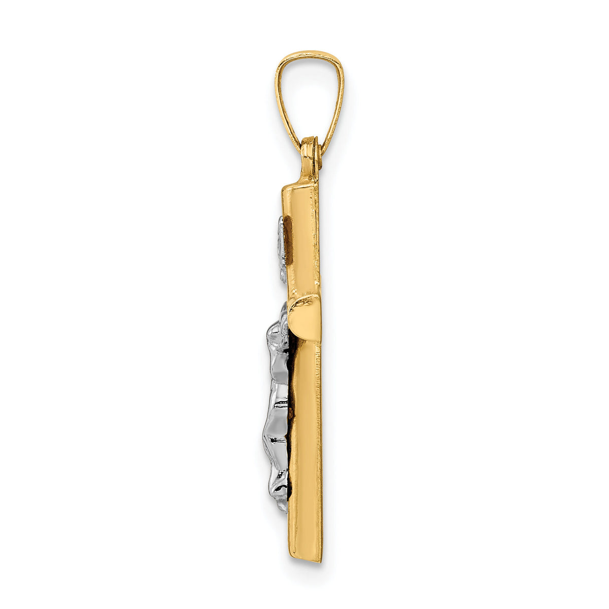 14k Two-tone INRI Crucifix Pendant-XR296