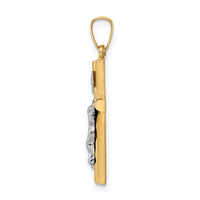 14k Two-tone INRI Crucifix Pendant-XR296