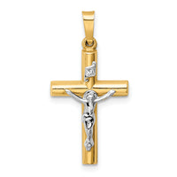 14k Two-tone INRI Crucifix Pendant-XR296