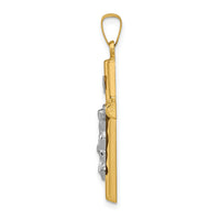 14k Two-tone INRI Hollow Crucifix Pendant-XR297