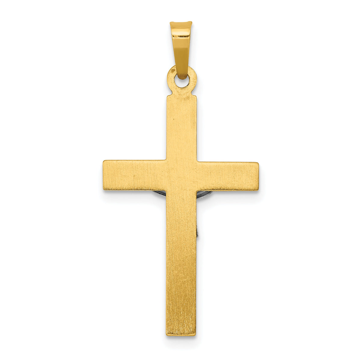 14k Two-tone INRI Hollow Crucifix Pendant-XR297