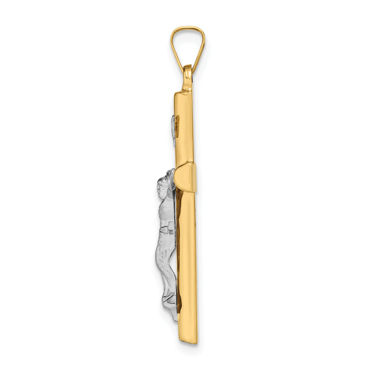 14k Two-tone INRI Hollow Crucifix Pendant-XR298