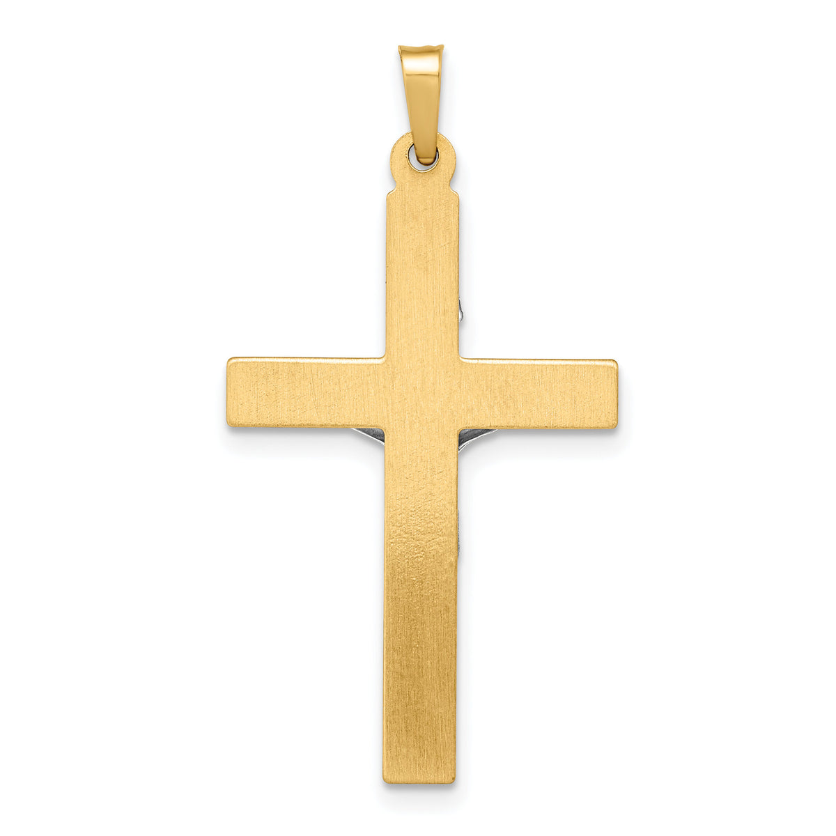 14k Two-tone INRI Hollow Crucifix Pendant-XR298