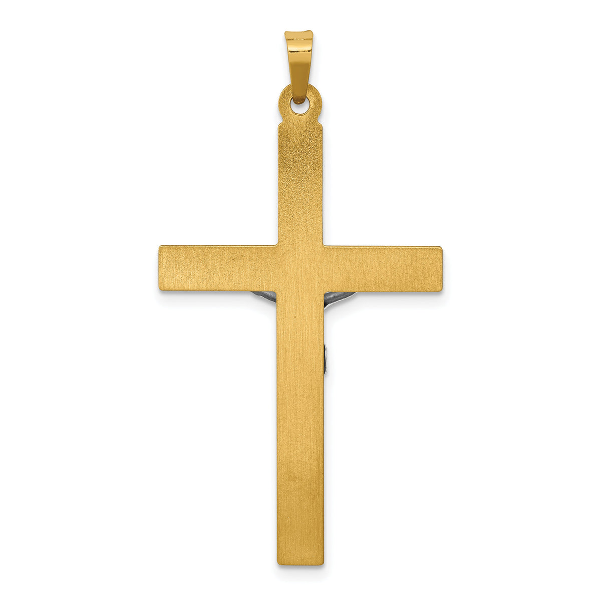 14k Two-tone INRI Hollow Crucifix Pendant-XR299