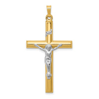 14k Two-tone INRI Hollow Crucifix Pendant-XR299