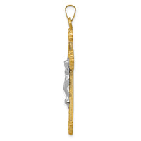 14k Two-tone INRI Hollow Crucifix Pendant-XR306