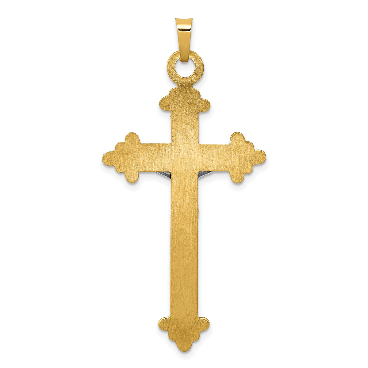 14k Two-tone INRI Hollow Crucifix Pendant-XR306